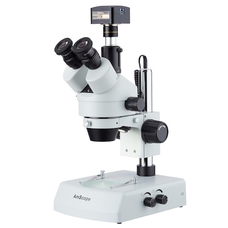 Amscope 7X-90X LED Trinocular Zoom Stereo Microscope With 5MP USB3 Camera SM-2TY-led-5M3